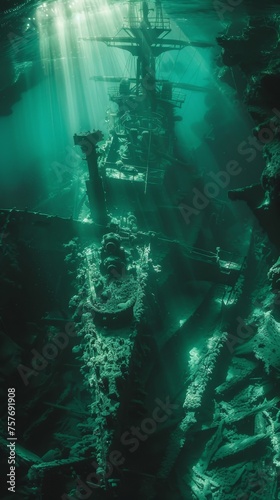 The remnants of a warship long sunken beneath the waves © Virtual Art Studio