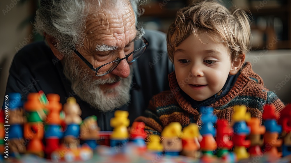 Naklejka premium People and grandchild