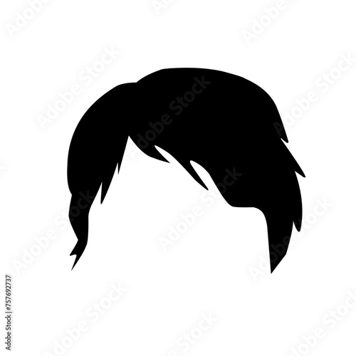 Black hair silhouette collection of fashionable haircuts or hairstyles for girls, isolated on white background. Fashion vector illustration