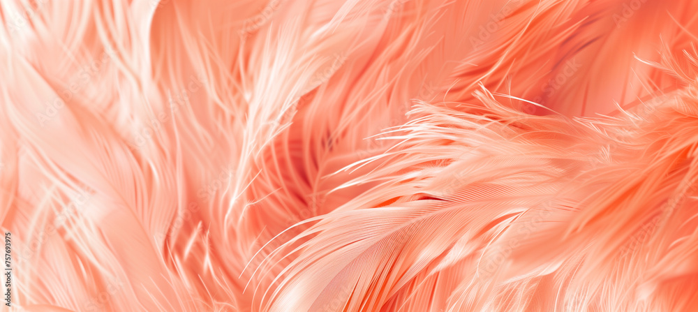 Close-up abstract macro of a trendy peach feather texture, creating a soft, apricot-colored and fluffy background, great for concepts of elegance, delicacy, and nature-inspired designs. Close-up abstract macro of a trendy peach feather texture, creating a soft, apricot-colored and fluffy background, great for concepts of elegance, delicacy, and nature-inspired designs.