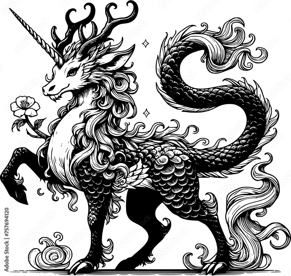 kirin vector on white kirin vector on white