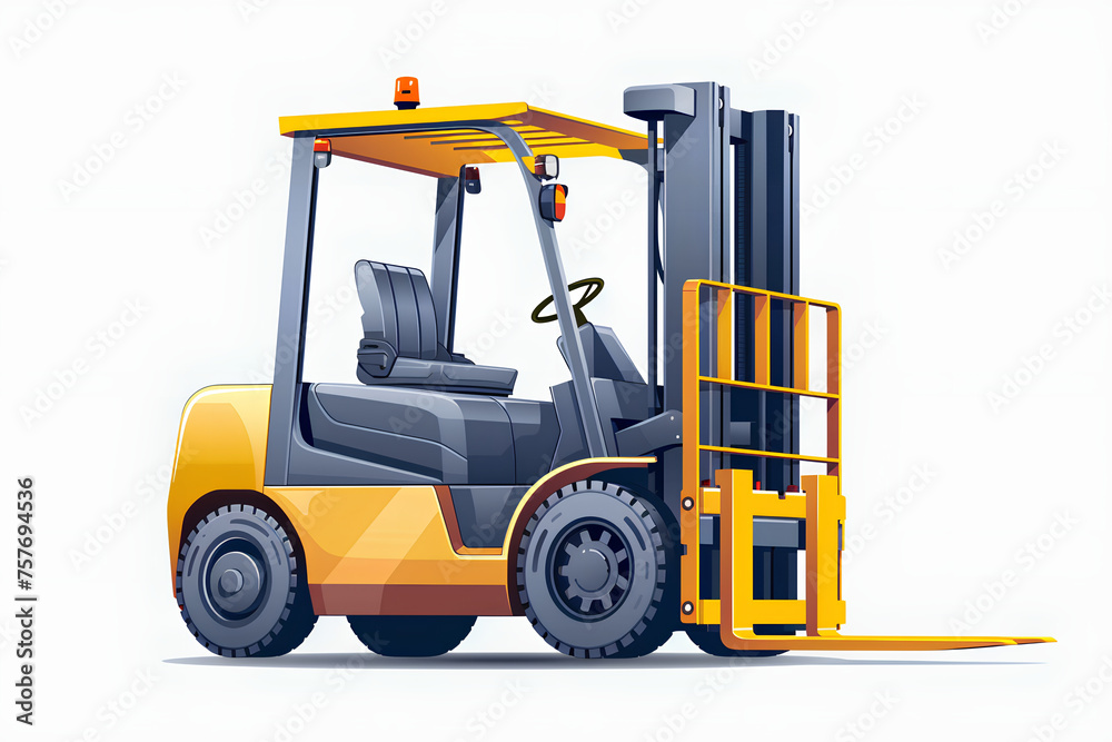 illustration forklift truck clipart, ultra detail, white background