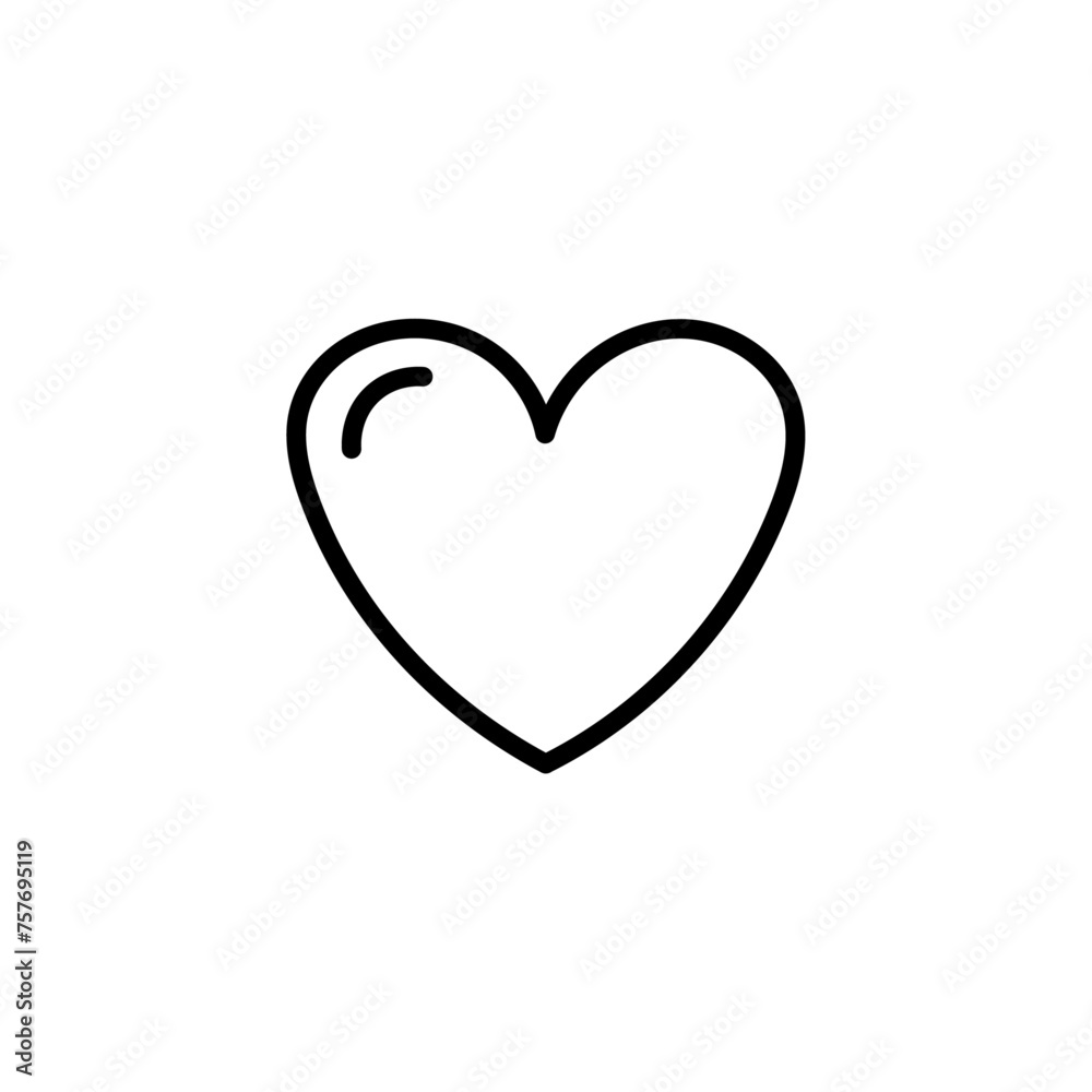 Heart Vector Line Icon Illustration.