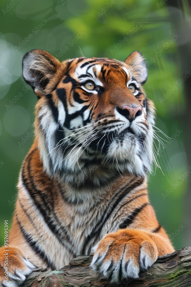 Obraz premium Breathtaking tiger in the jungle photo for stunning phone wallpaper