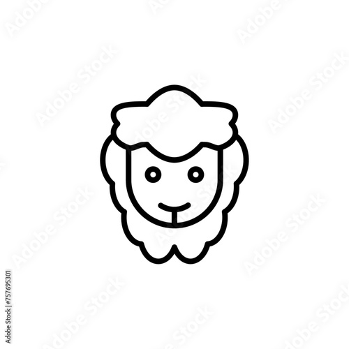 Sheep vector line icon illustration.