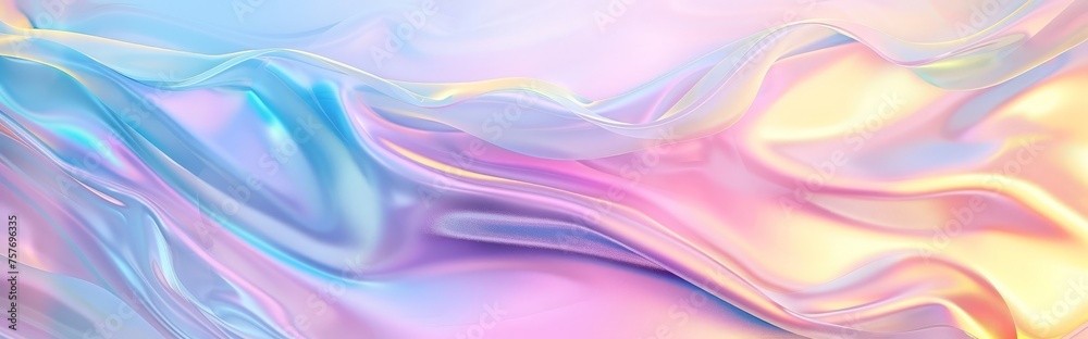 Fototapeta premium A vibrant abstract painting featuring a color palette of blue, pink, and yellow, creating a dynamic and energetic composition