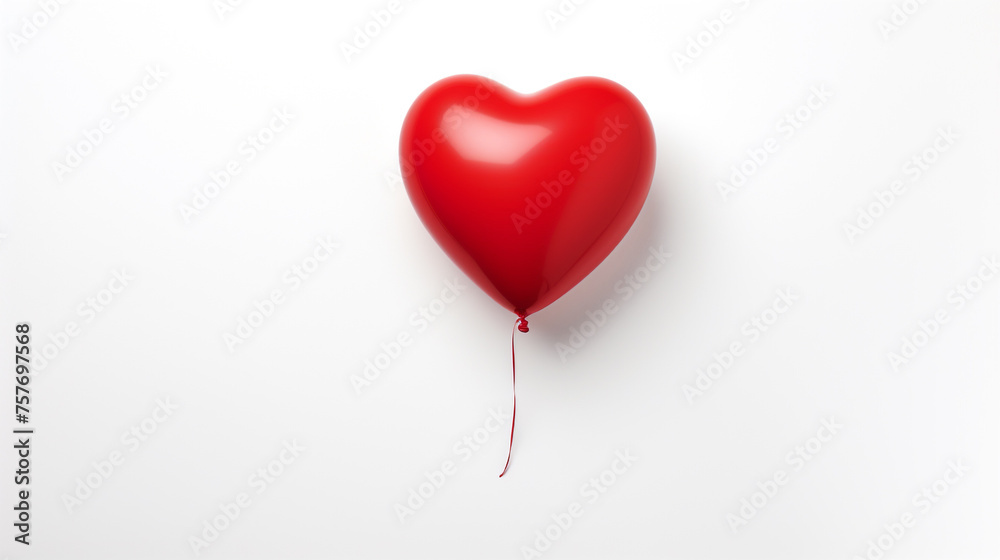 A red heart shaped balloon