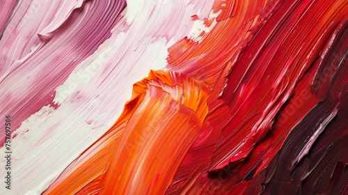 Closeup of abstract rough colourful colours painting texture  with oil brushstroke  pallet knife paint on canvas