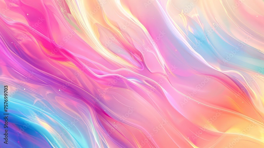 Detailed close-up view of vibrant and colorful liquid painting, showcasing intricate swirls and blending of hues