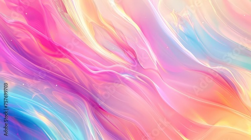 Detailed close-up view of vibrant and colorful liquid painting, showcasing intricate swirls and blending of hues © pham