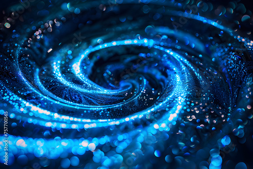 abstract blue spirals on black background
