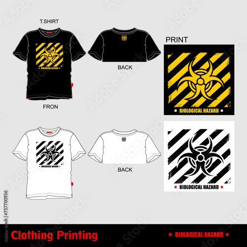  t shirt design concept with print icon biohazard