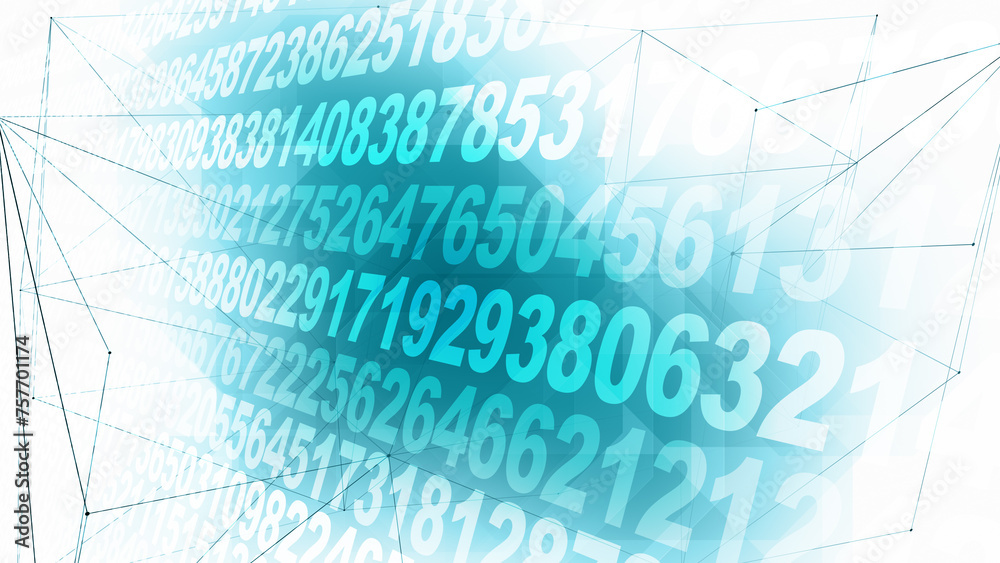 Obraz premium Data science counting, connecting lines, and predicting with random numbers and machine learning algorithms