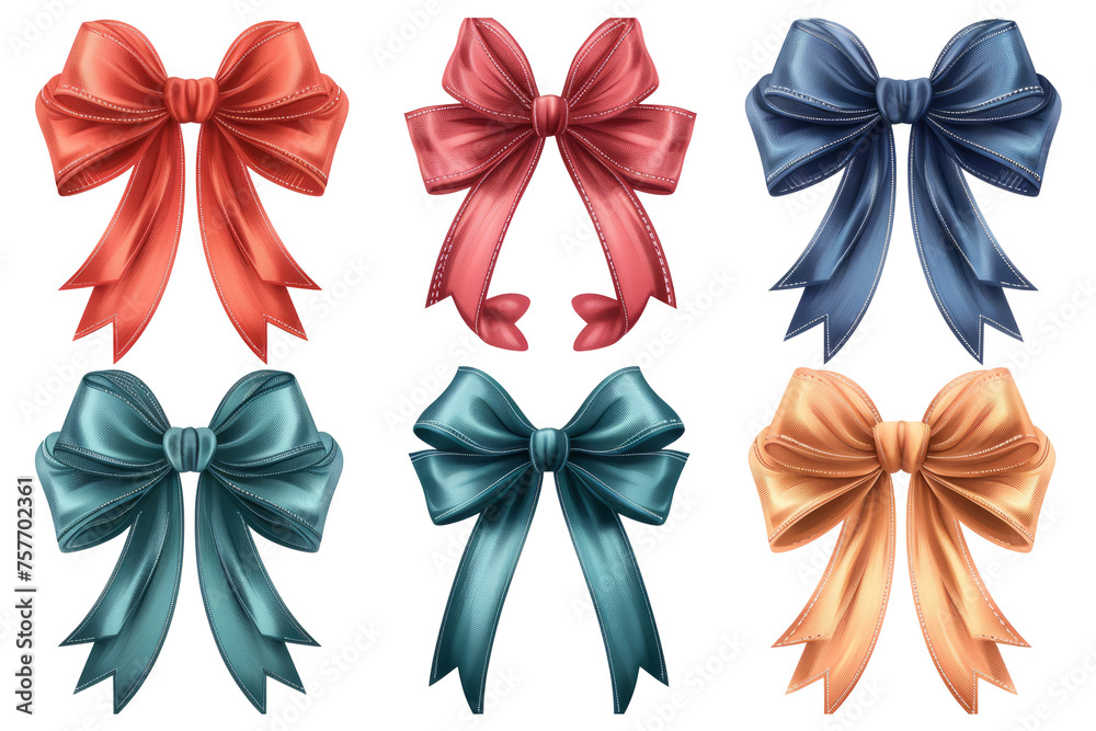 Vintage Ribbon set isolated on transparent background With clipping path.3d render