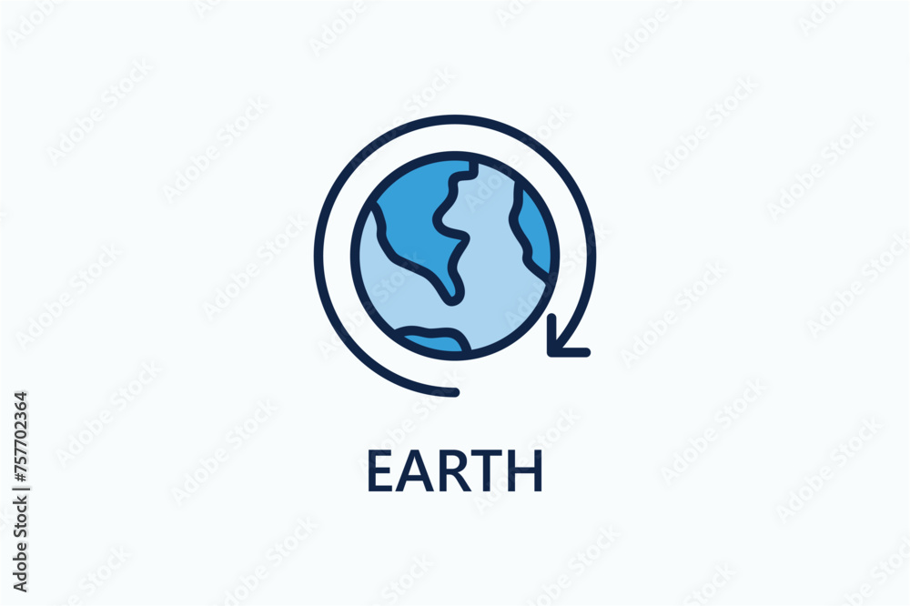 Fototapeta premium Earth icon or logo sign symbol vector illustration