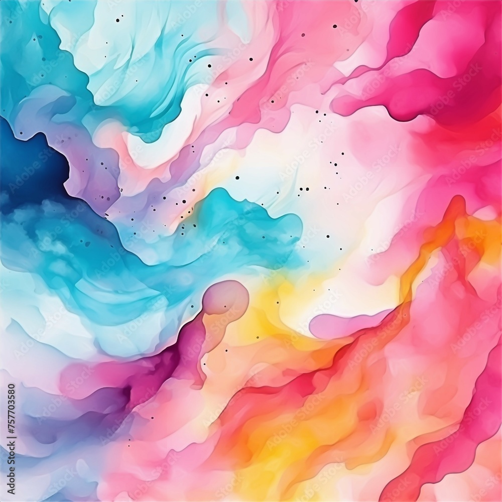 Watercolor Abstract Colorful Background Wall Art Illustration With Generative AI 