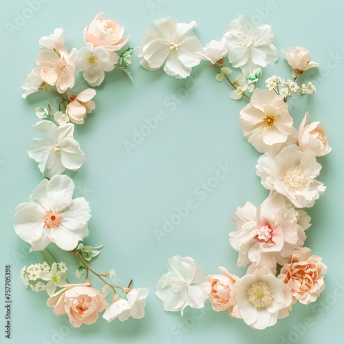 Elegant Invitation Template with Spring Flowers