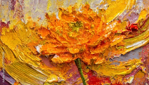 Intense, blooming, blooming, orange-based dynamic texture art.