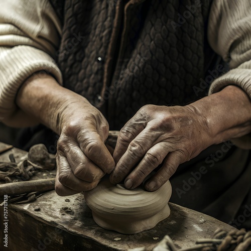 artisan's hands at work