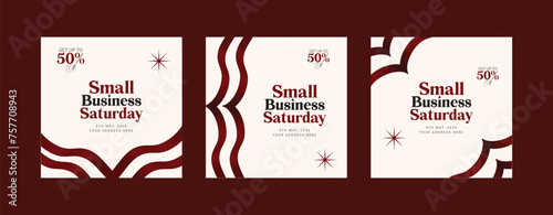 Set of small business Saturday. Flat concept small business illustration. Local store banner design. Vector illustration.
