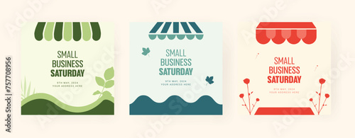 Small business Saturday. Social media post. Vector illustration of business promotion banner design. photo