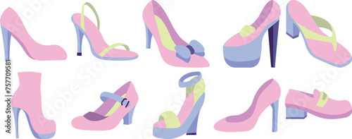 Flat Woman Shoes Illustration