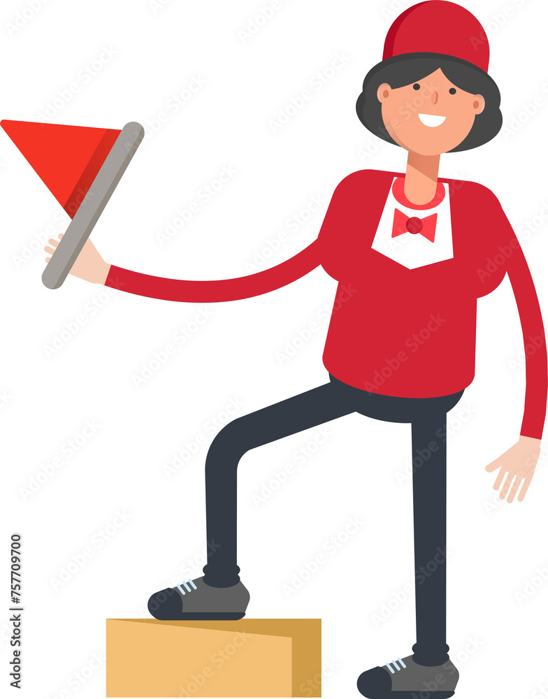 Waitress Character Holding Flag
Waitress Character Holding Flag