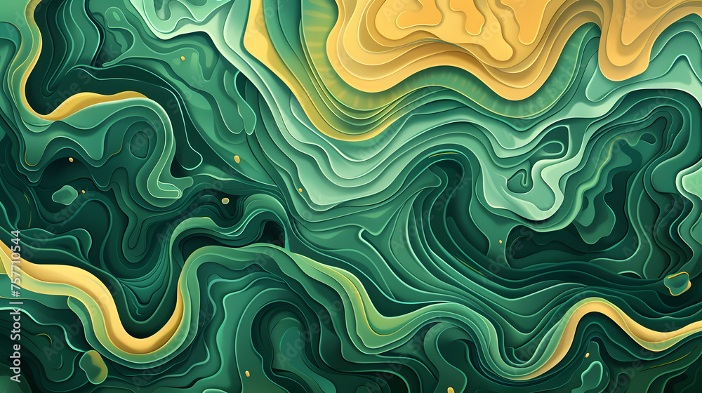 Abstract Liquify colorful abstract background of a green and yellow marble with a wavy design Abstract Liquify colorful abstract background of a green and yellow marble with a wavy design