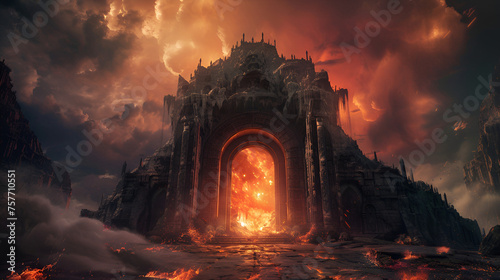 Gate to the Hell The Hell Gate Aspect 16:9 Perfect for Wall art and Print on Demand