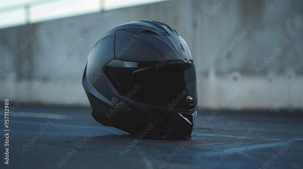 dark unique helmet. strong helmet.