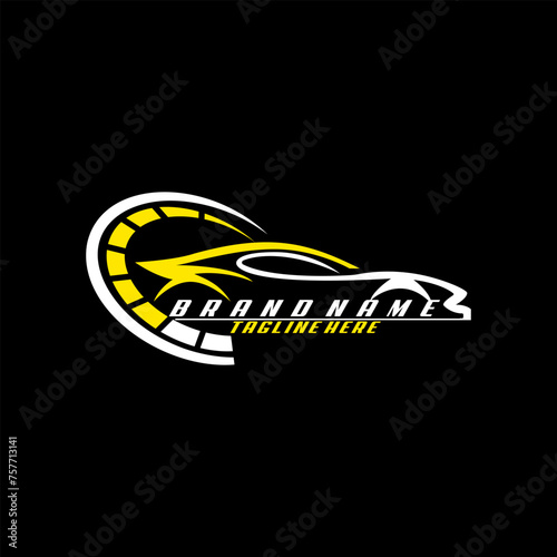 automotive tuning car logo design vector