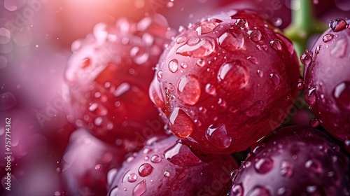 A stunning macro photograph of a luscious red grape, Generative ai.