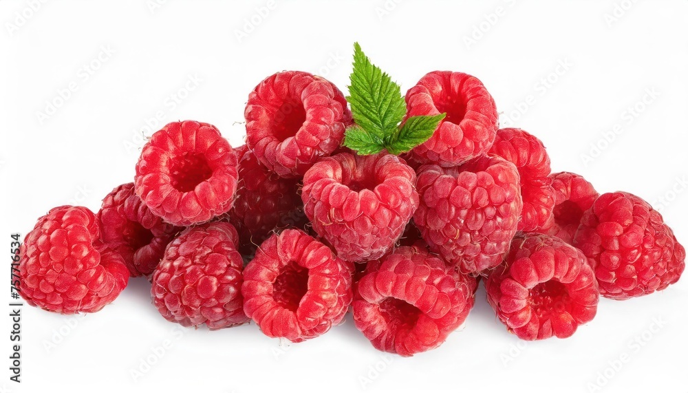 Raspberry isolated. Big Pile of Fresh Raspberries on white background. Raspberry isolated. Big Pile of Fresh Raspberries on white background.