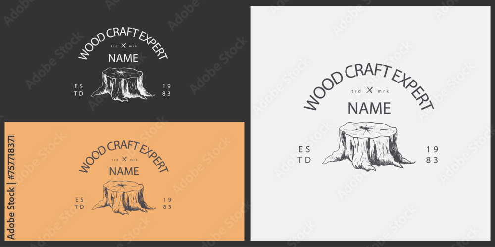Obraz premium Iconic Timber: Designing Wood Logo Icons.