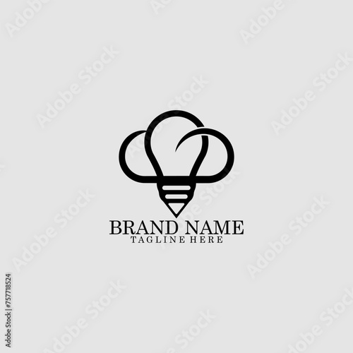 cloud bold film entertaiment logo design vector