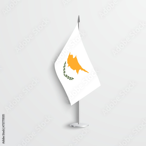 Cyprus desk flag icon isolated by light grey background. photo