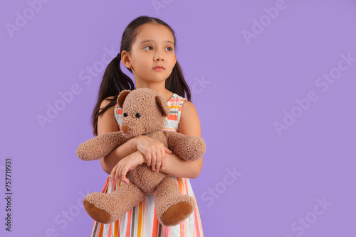 Little Asian girl with auti...