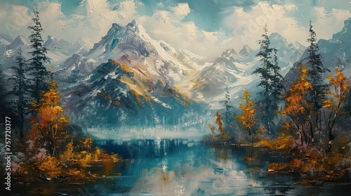A stunning oil painting of nature