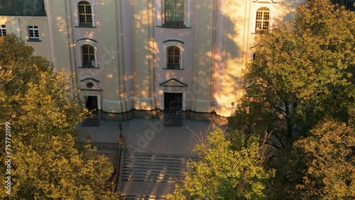 Beautiful Landscape Basilica Stara Wies Aerial View Poland photo