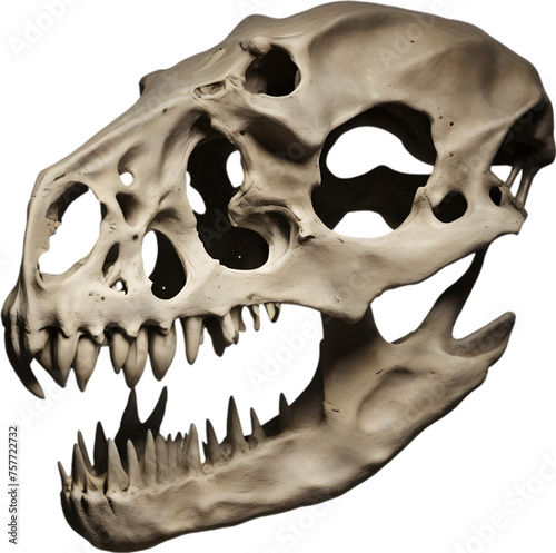 Silhouetted Dinosaur skull clipart. photo