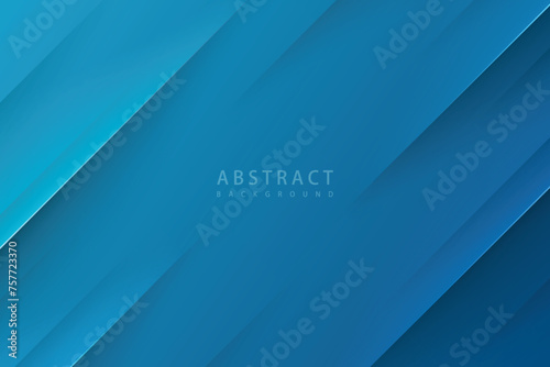 blue gradient abstract background with diagonal paper cut shadow effect and simple modern lines photo