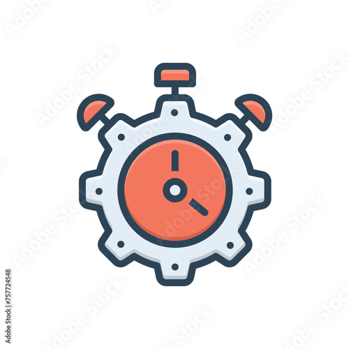 Color illustration icon for productivity