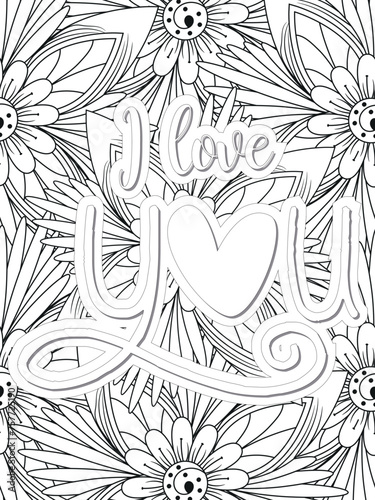 Anti-Valentines-Day Quotes Coloring pages. All these designs are unique Coloring pages for adults and kids Vector Illustration.