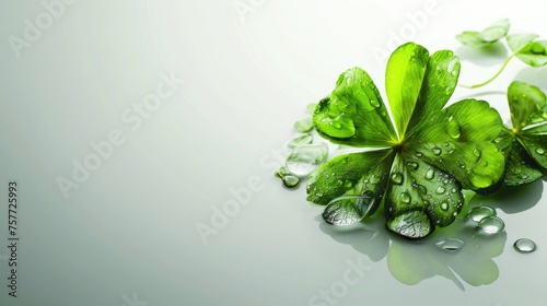 Leafy green plant with water droplets on it
