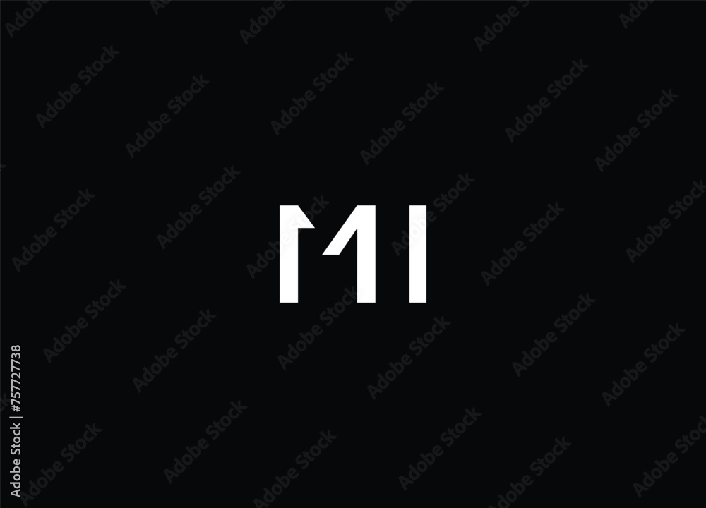 MI Letter Logo Design with Creative Modern Trendy Typography and Black Colors.