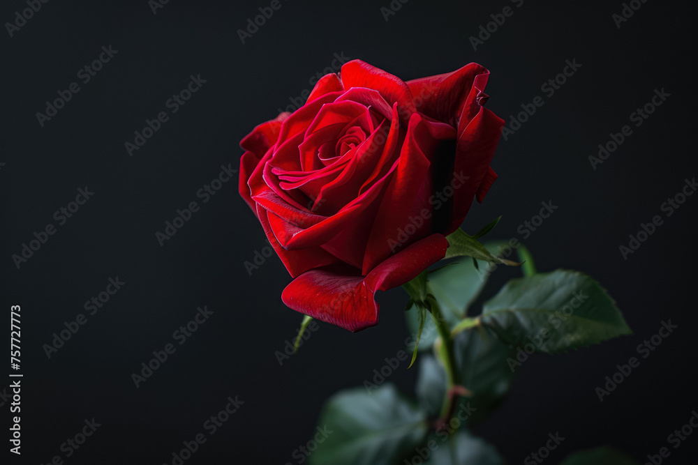 Red Rose On An Unusual Black Background For Design And Background Is Created Using Artificial Intellect Red Rose On An Unusual Black Background For Design And Background Is Created Using Artificial Intellect
