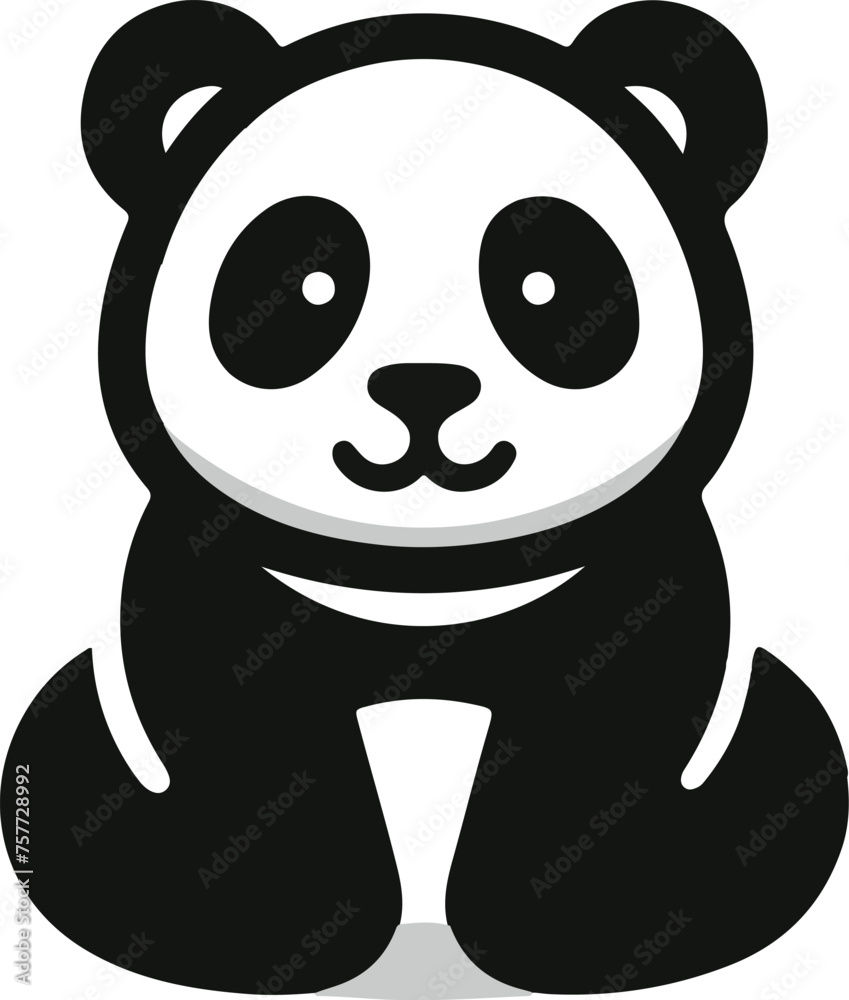Fototapeta premium panda simple logo icon vector art