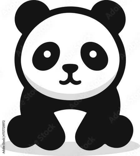 Fototapeta Naklejka Na Ścianę i Meble -  panda simple logo icon vector art