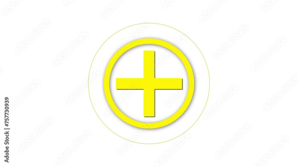 Abstract Hospital icon and looping plus icon,Animated hospital mark icon designed in flat icon