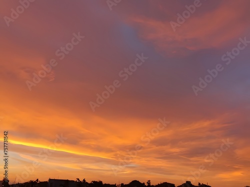 sunset sky, abstract orange sky